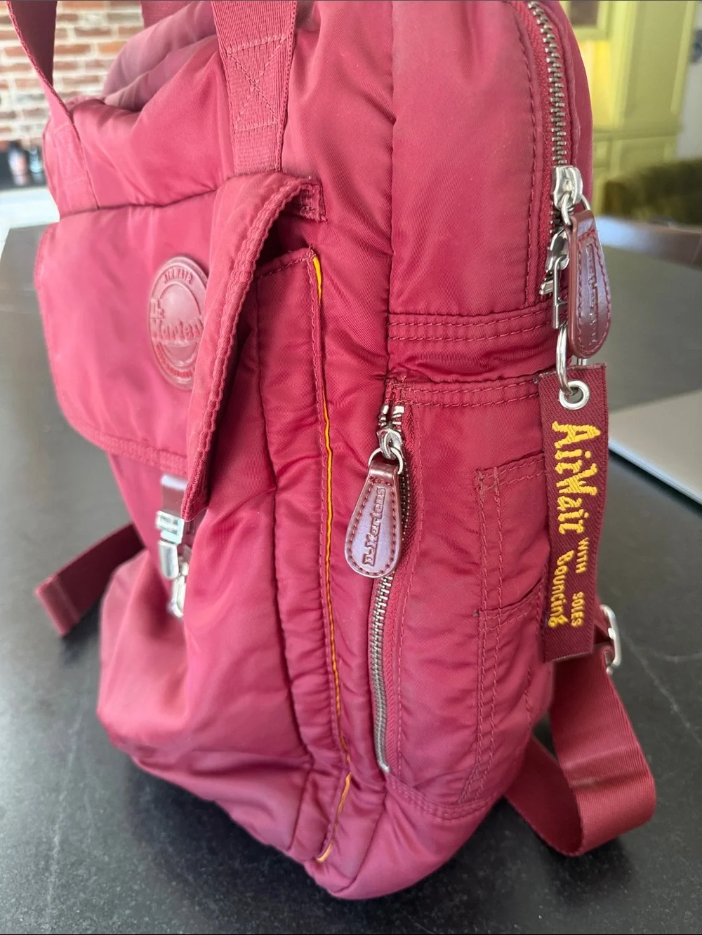 Dr. Martens Burgundy Nylon Backpack Tote